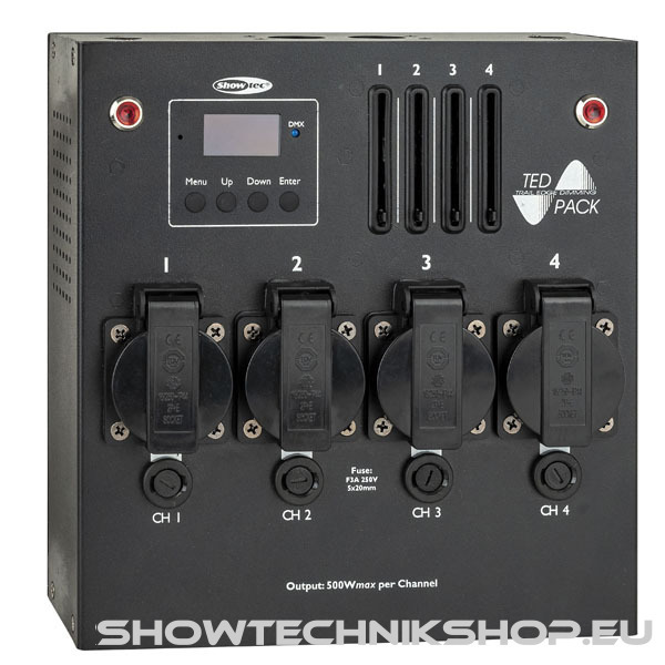 Showtec TED Pack LC 4-Kanal Dimmerpack mit lokaler Steuerung