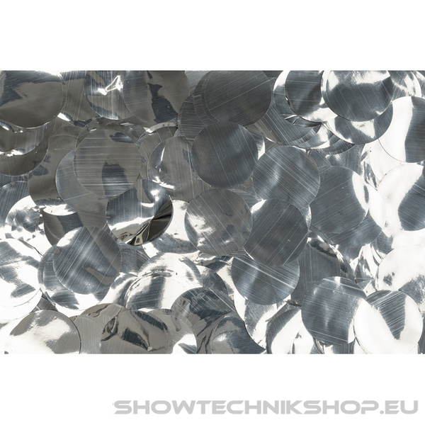 Showgear Metallic Confetti - Round Silber, Ø 55 mm, 1 kg, feuerhemmend