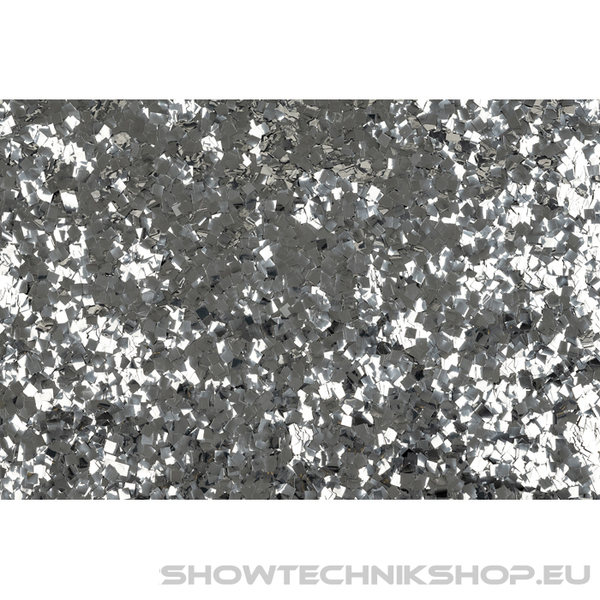 Showgear Metallic Confetti - Pixie Dust Silber, 6 x 6 mm, 1 kg, feuerhemmend