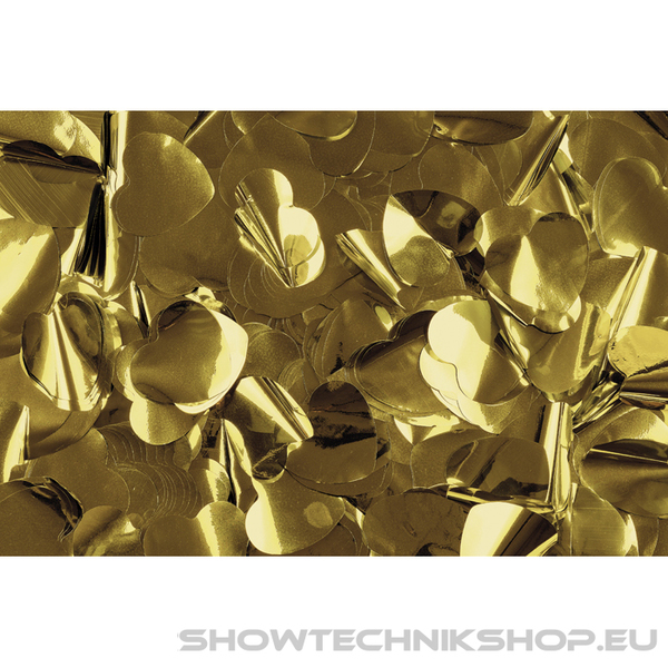 Showgear Metallic Confetti - Hearts Gold, Ø 55 mm, 1 kg, feuerhemmend