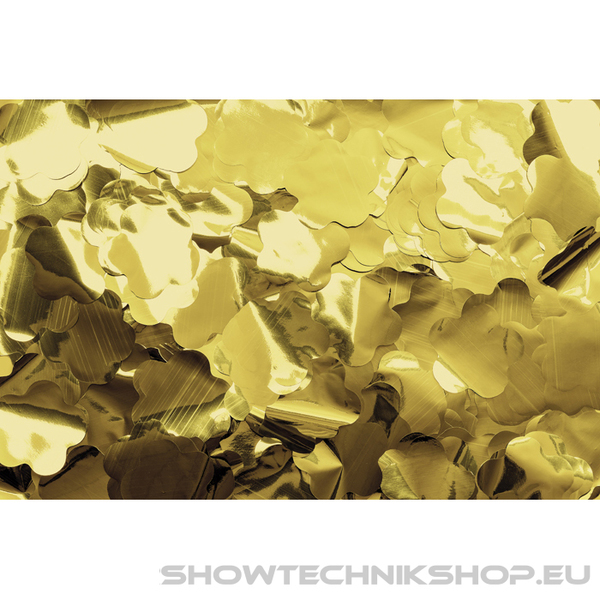 Showgear Metallic Confetti - Flowers Gold, Ø 55 mm, 1 kg, feuerhemmend