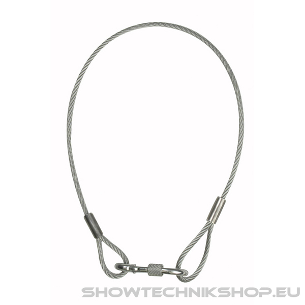 Showgear Safety Cable 4 mm WLL: 40 kg, 50 cm, Silber