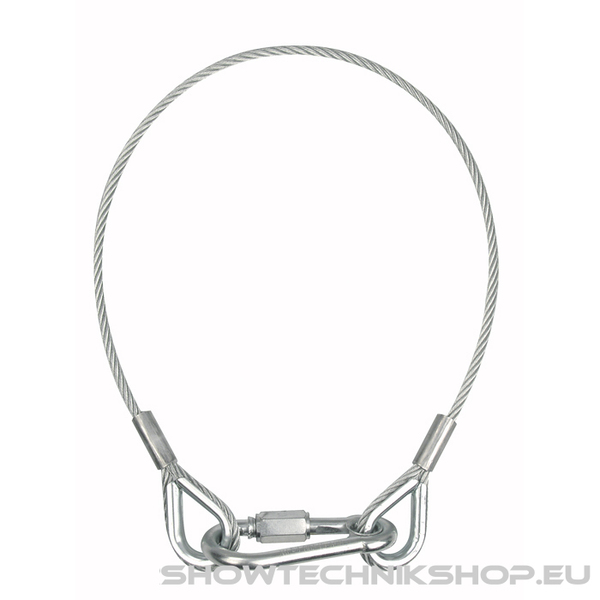 Showgear Safety Cable 5 mm - BGV-C1 WLL: 20 kg - 100 cm - Silber