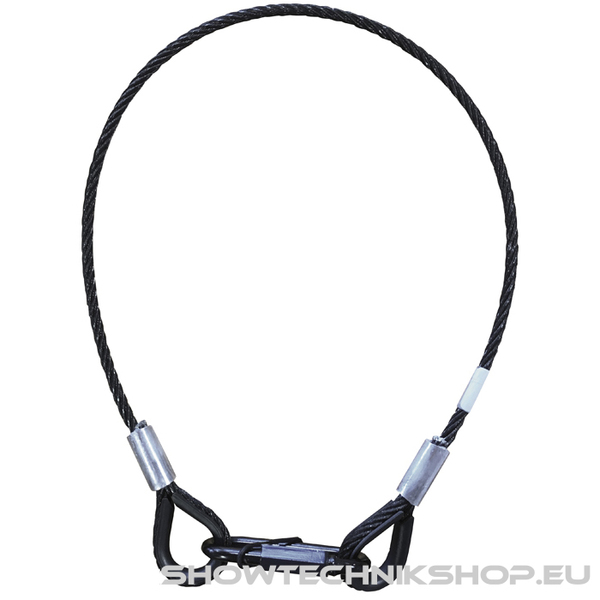 Showgear Safety cable 4 mm - BGV-C1 WLL: 10 kg, 60 cm, Schwarz