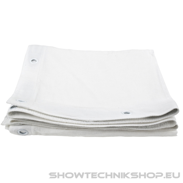 Showgear Square Cloth Dekomolton 160 g/m² Weiß - 440 (B) x 440 (H) cm - 76 Bindungsgummis