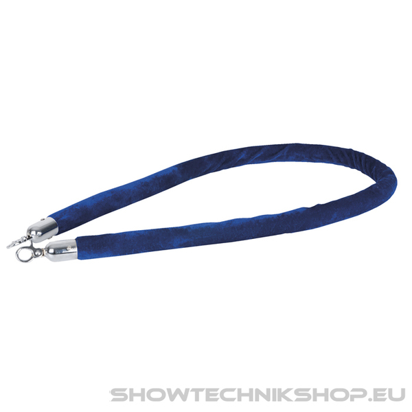 Showgear Velvet Rope Silver Hook Blau