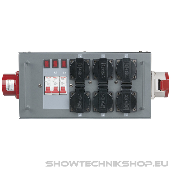 Showgear Powersplit 16 CEE 16 A Leistungsteiler mit Sicherung