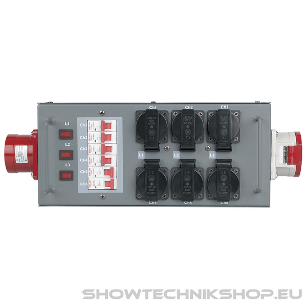 Showgear Powersplit 32 CEE 32 A Leistungsteiler mit Sicherung