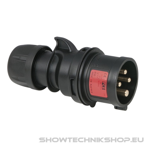 PCE CEE 16 A/400 V - 4P Plug male Schwarz - Turbo Twist - IP44