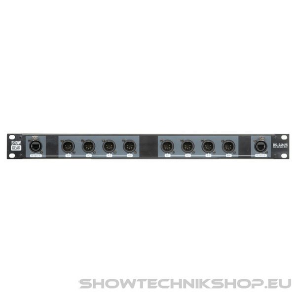 Showgear DS-24M/5 DMX Rack Split 8x 5-pin male XLR auf 2x female RJ45 Konverter (4 Universen pro CAT Kabel)