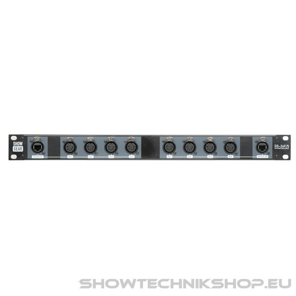 Showgear DS-24F/5 DMX Rack Split 8x 5-polige XLR-Female auf 2x RJ45-Female Konverter (4 Universen pro CAT-Kabel)