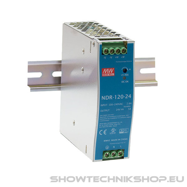 Meanwell DIN Rail Power Supply 120 W/24 VDC Mean Well NDR-120-25