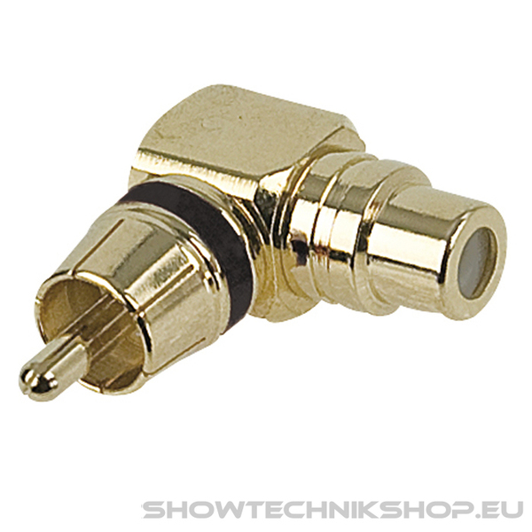 DAP RCA Male to RCA Female 90° adapter Schwarzer Ring