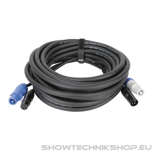 DAP FP20 Hybrid Cable - Power Pro & 3-pin XLR - DMX / Power 10 m - schwarze Ummantelung