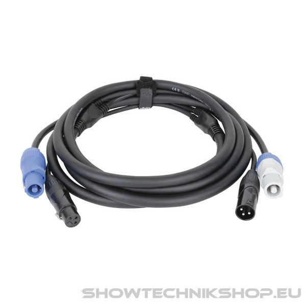 DAP FP20 Hybrid Cable - Power Pro & 3-pin XLR - DMX / Power 1,5 m - schwarze Ummantelung