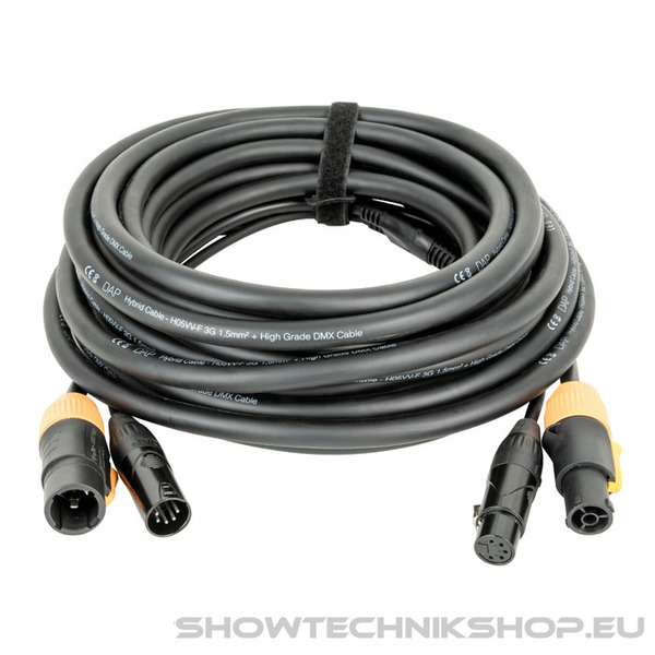 DAP FP23 Hybrid Cable - Power Pro True & 5-pin XLR - DMX / Power 10 m - schwarze Ummantelung