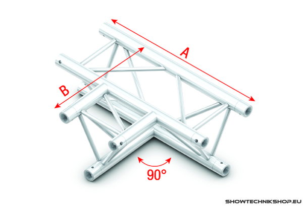 Milos Pro-30 Triangle F Truss - 3-way horizontal - 50 cm ATF36sp - 90° corner - silver - F
