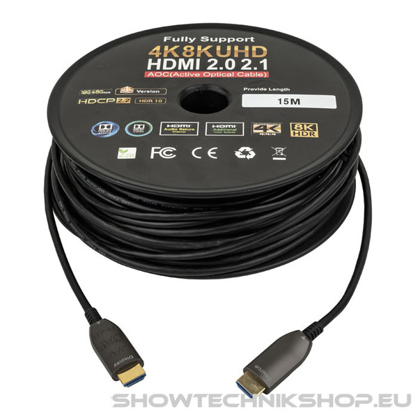 DAP HDMI 2.0 AOC 4K Fibre Cable Vergoldet - UHD- 15 m