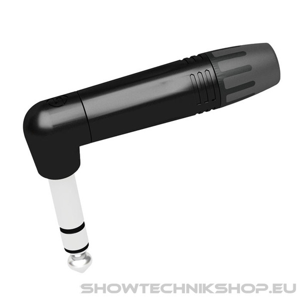 Seetronic Jack Plug 6.3 mm Stereo - 90° Schwarzes Gehäuse - schwarze Endkappe